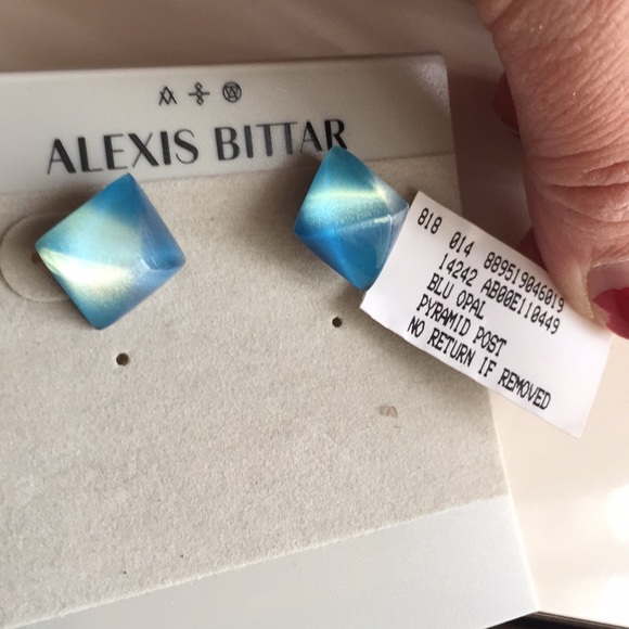 Alexis Bittar blue opal pyramid studs. NWT - Picture 2 of 3